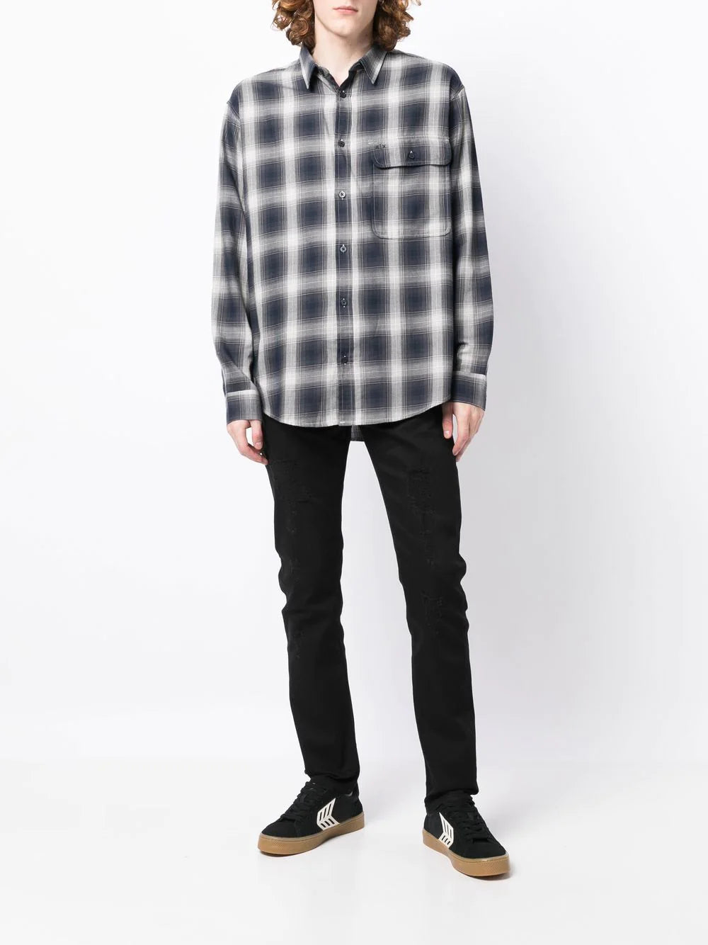 Armani Exchange check button-down shirt