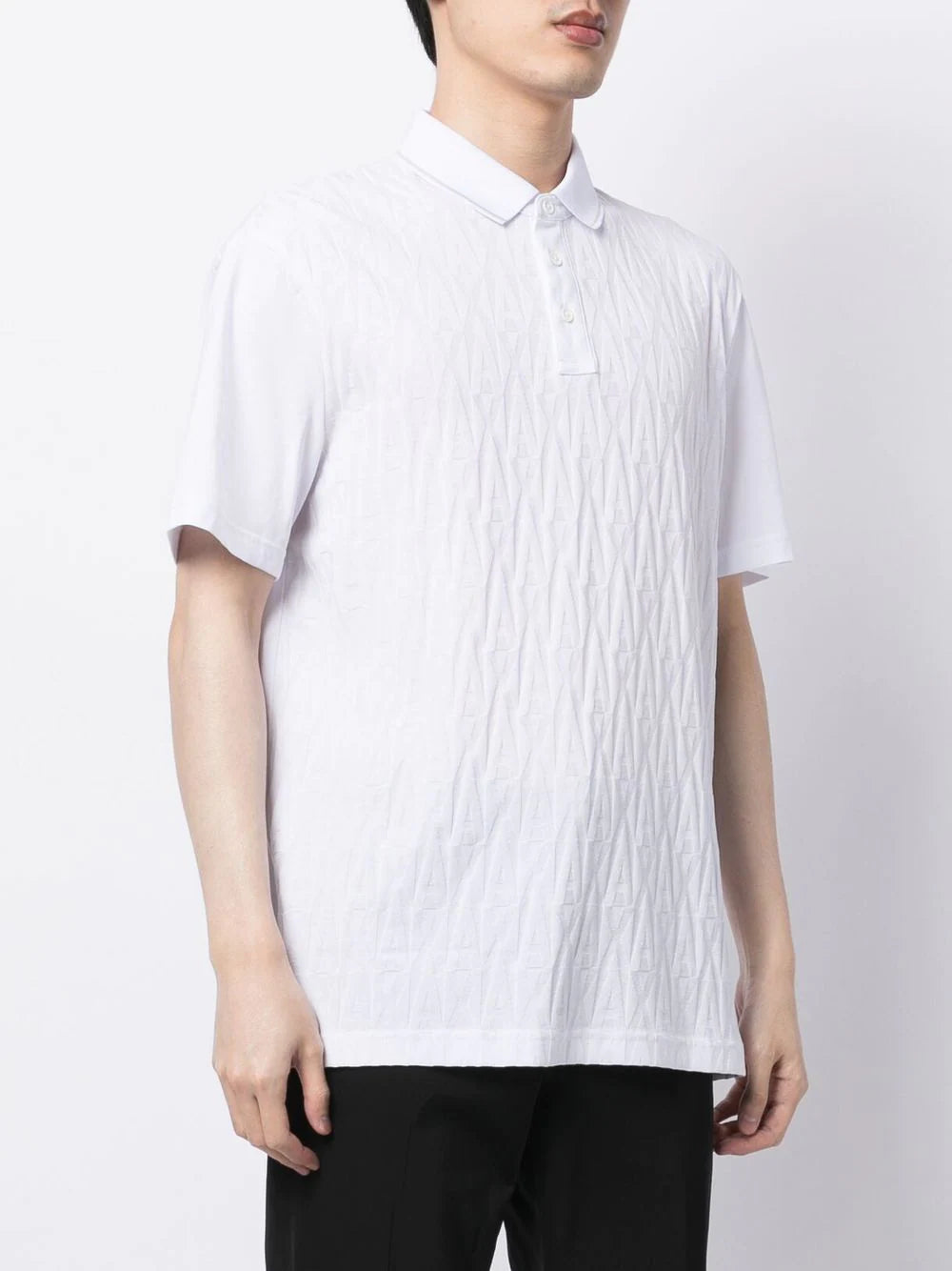Armani Exchange logo-embossed cotton polo shirt