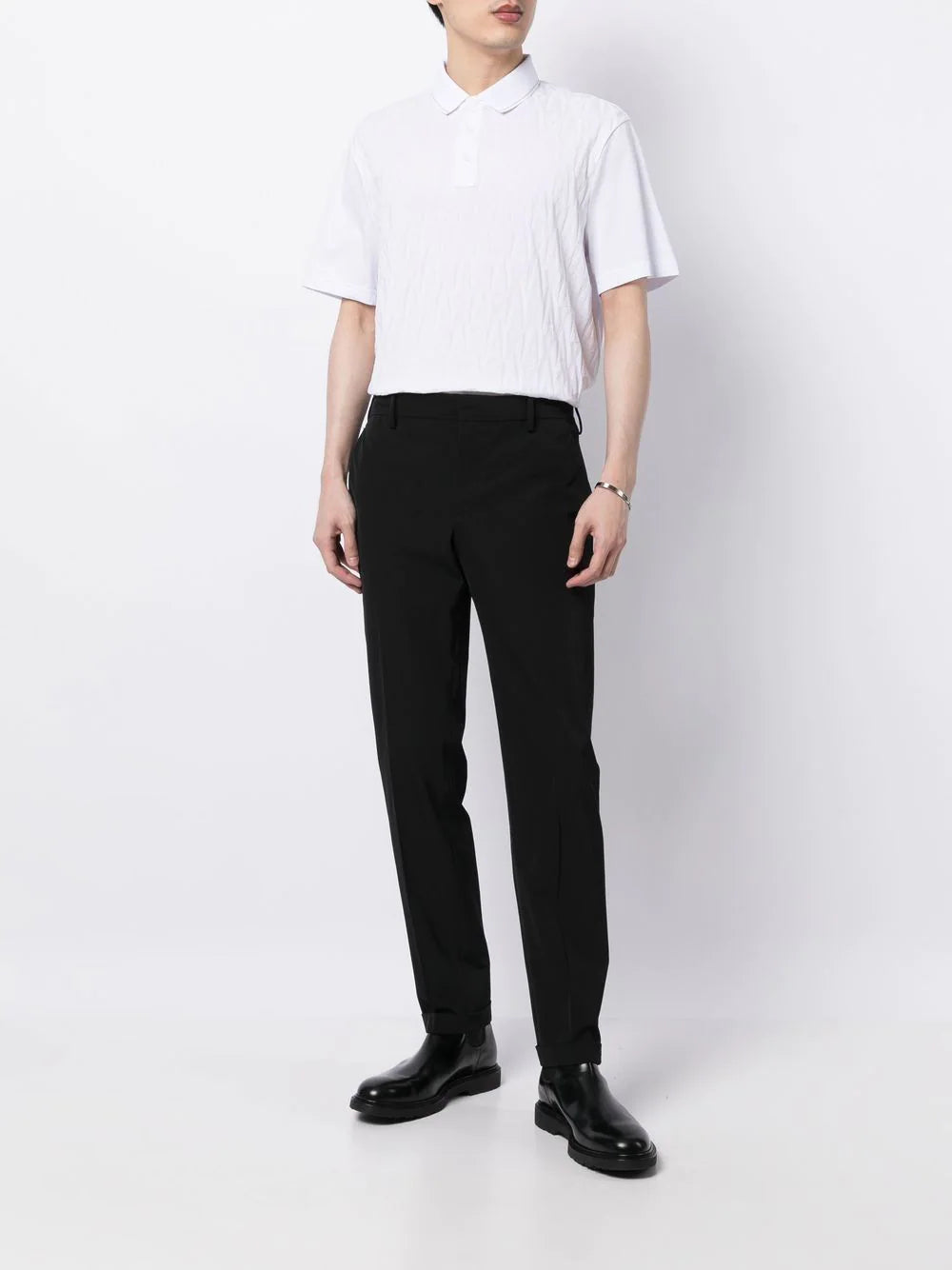 Armani Exchange logo-embossed cotton polo shirt