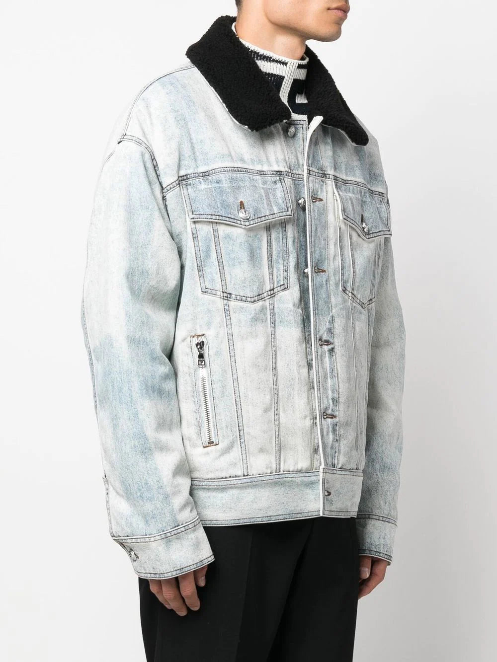 Balmain  logo-embroidered denim jacket