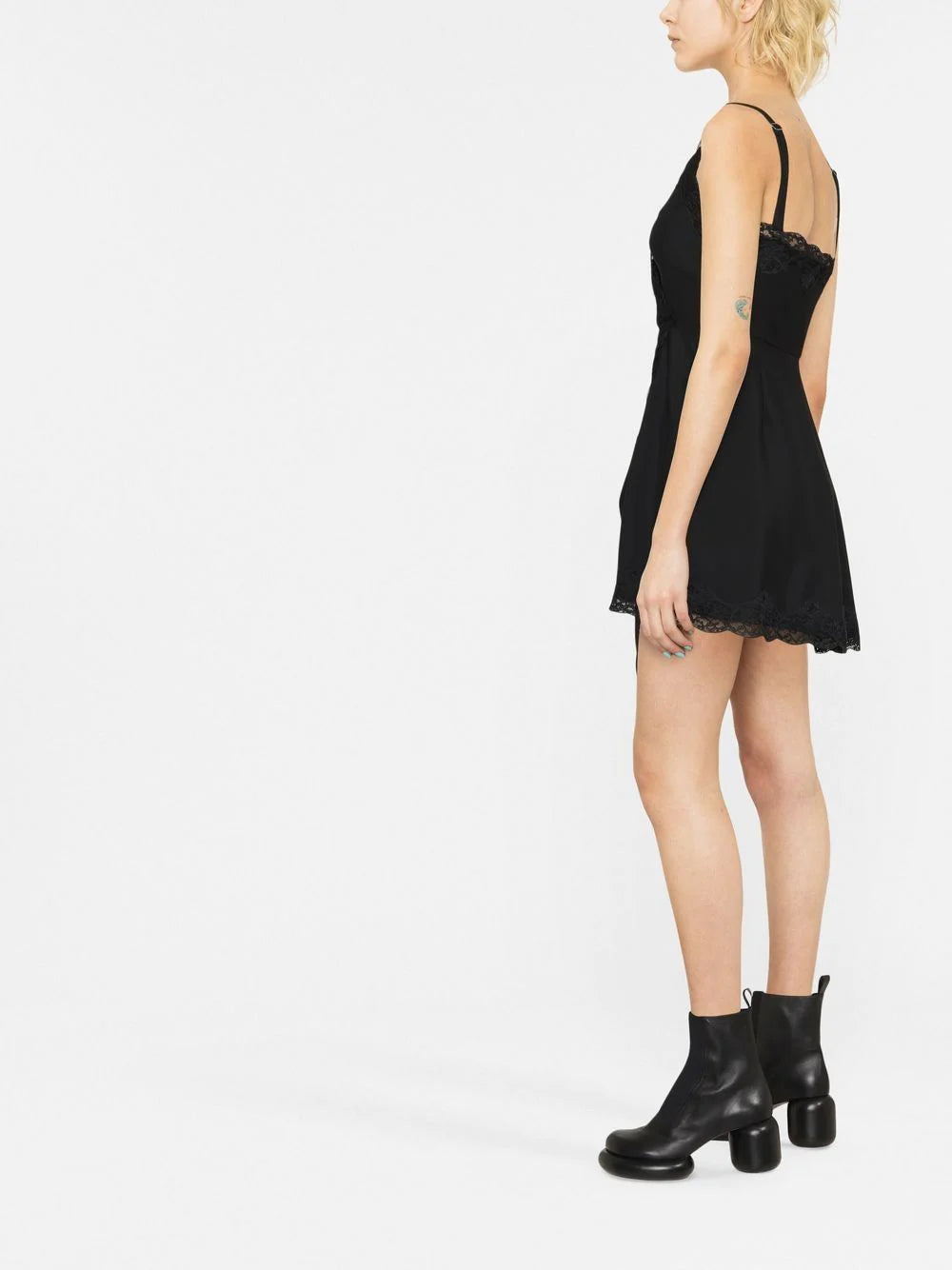 Alexander McQueen lace-trim asymmetric mini dress