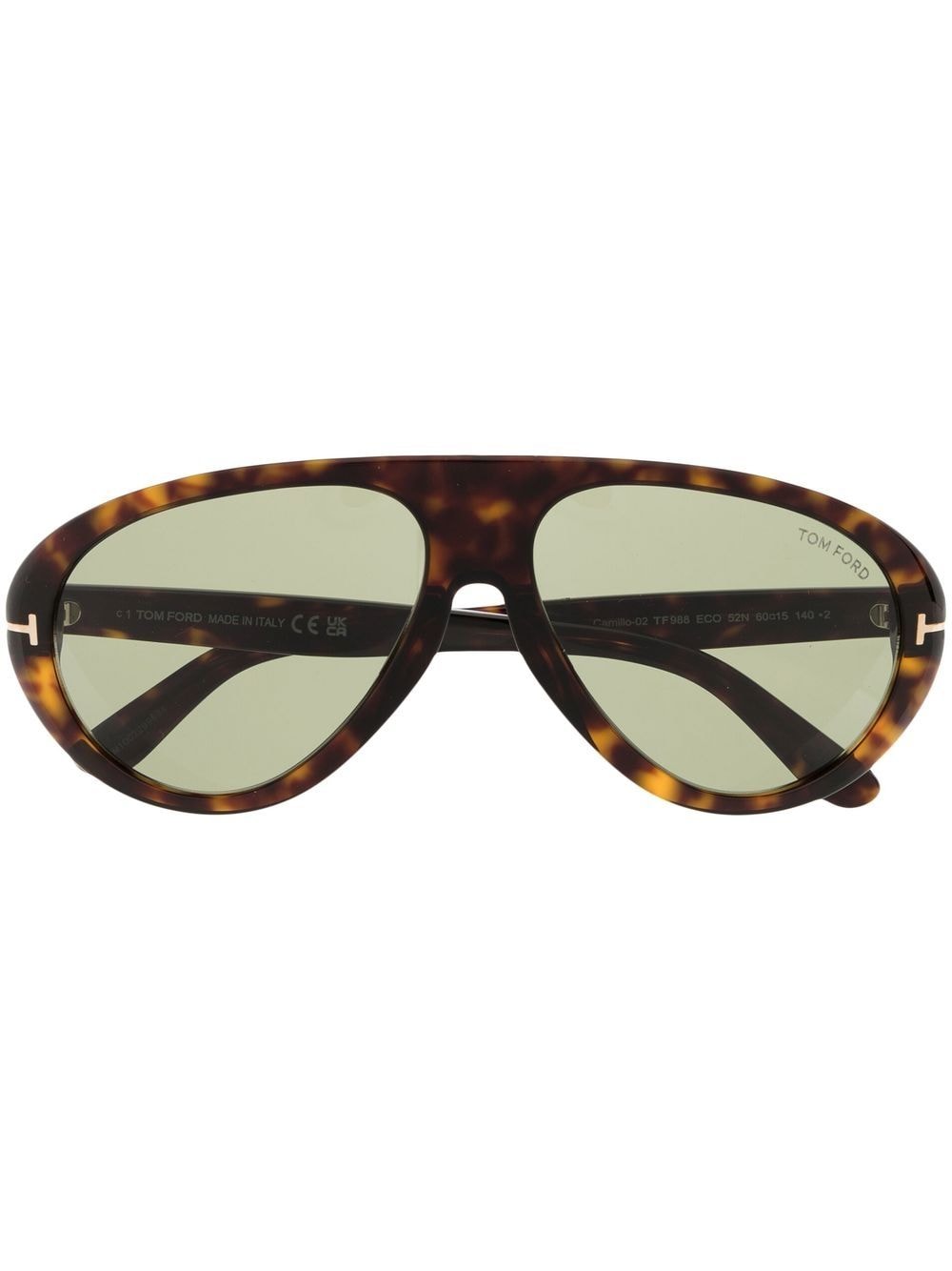 TF Eyewear tortoiseshell pilot-frame glasses