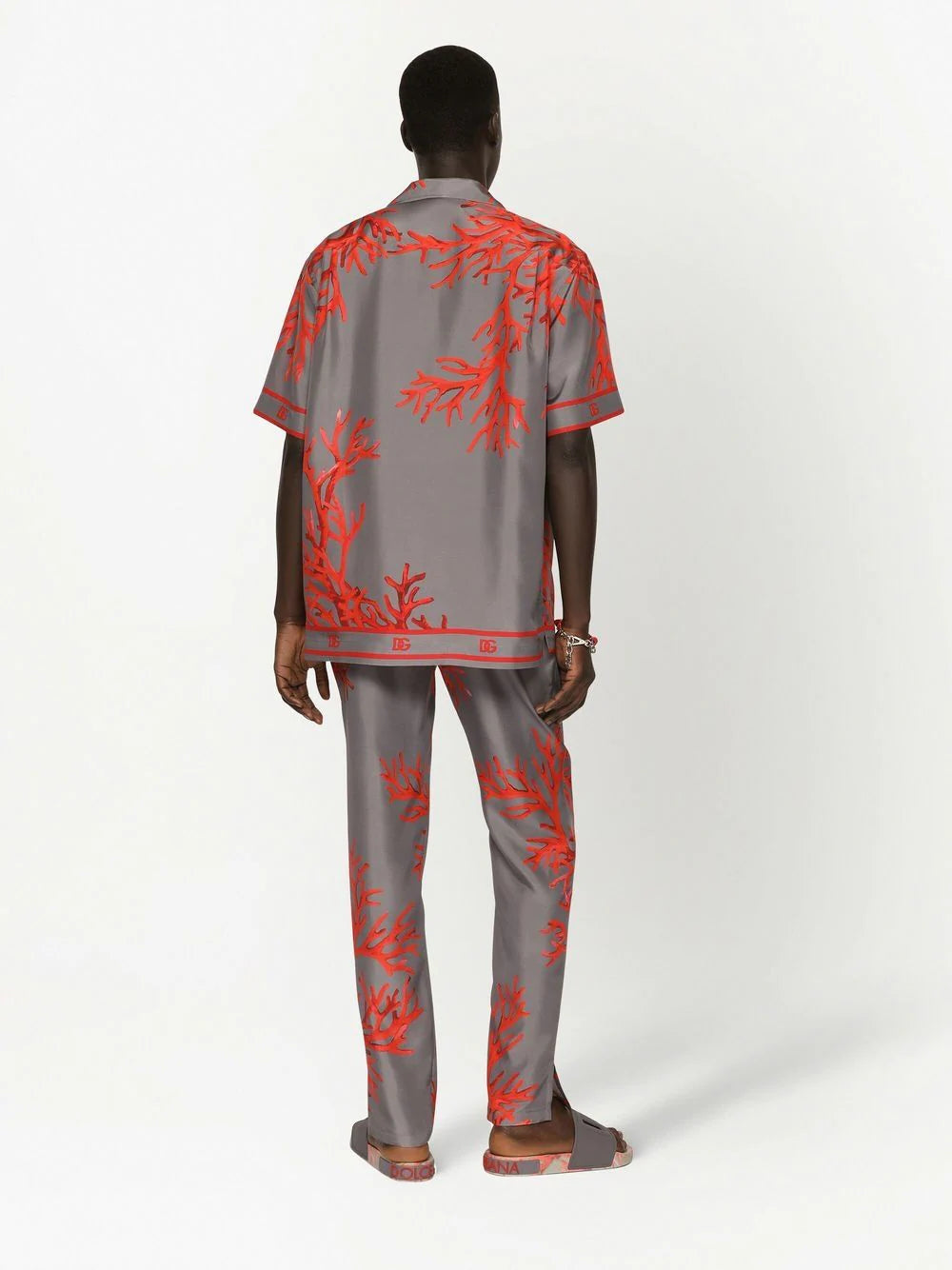 Dolce & gabbana Coral-print silk shirt