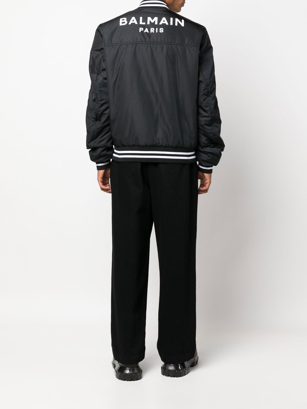 Balmain logo-print bomber jacket