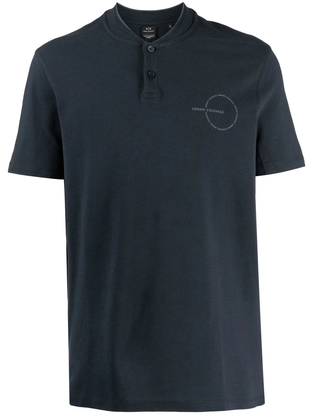 Armani Exchange collarless logo-print polo shirt