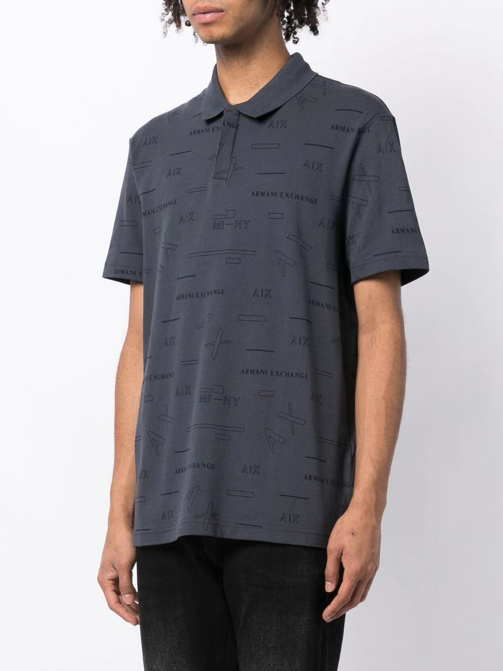 Armani Exchange logo-print polo shirt