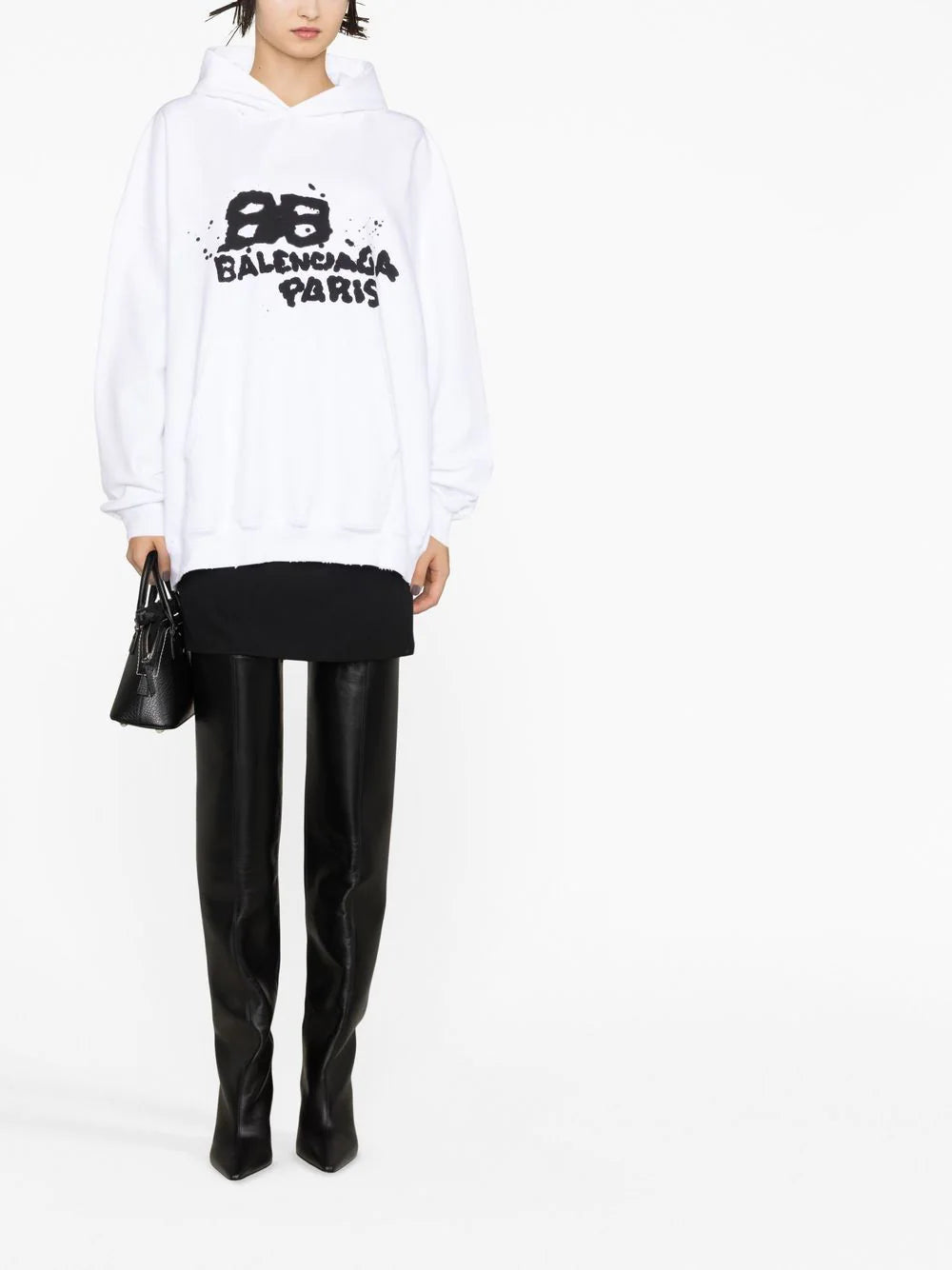 Balenciaga graffiti-print cotton hoodie