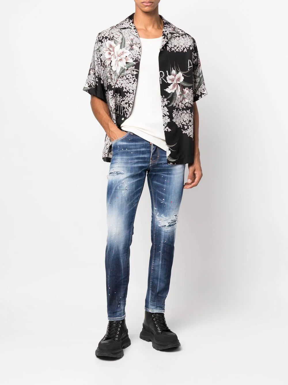 Dsquared2 distressed slim-cut jeans