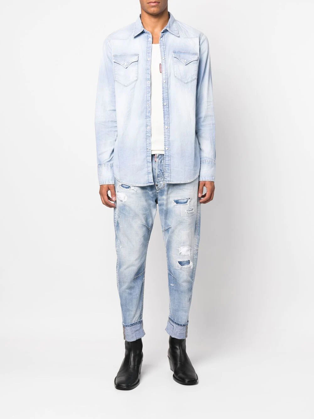 Dsquared2 logo-tag denim shirt