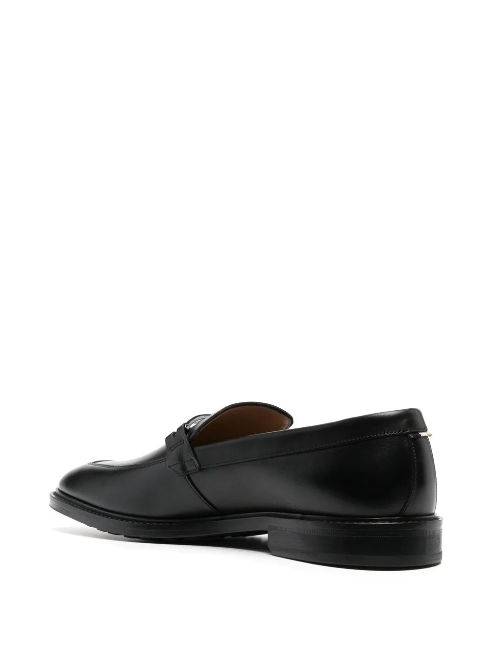BOSS  Lisbon leather logo-plaque loafers