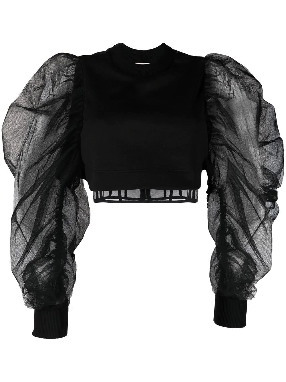Alexander McQueen  puff-sleeve crew-neck blouse