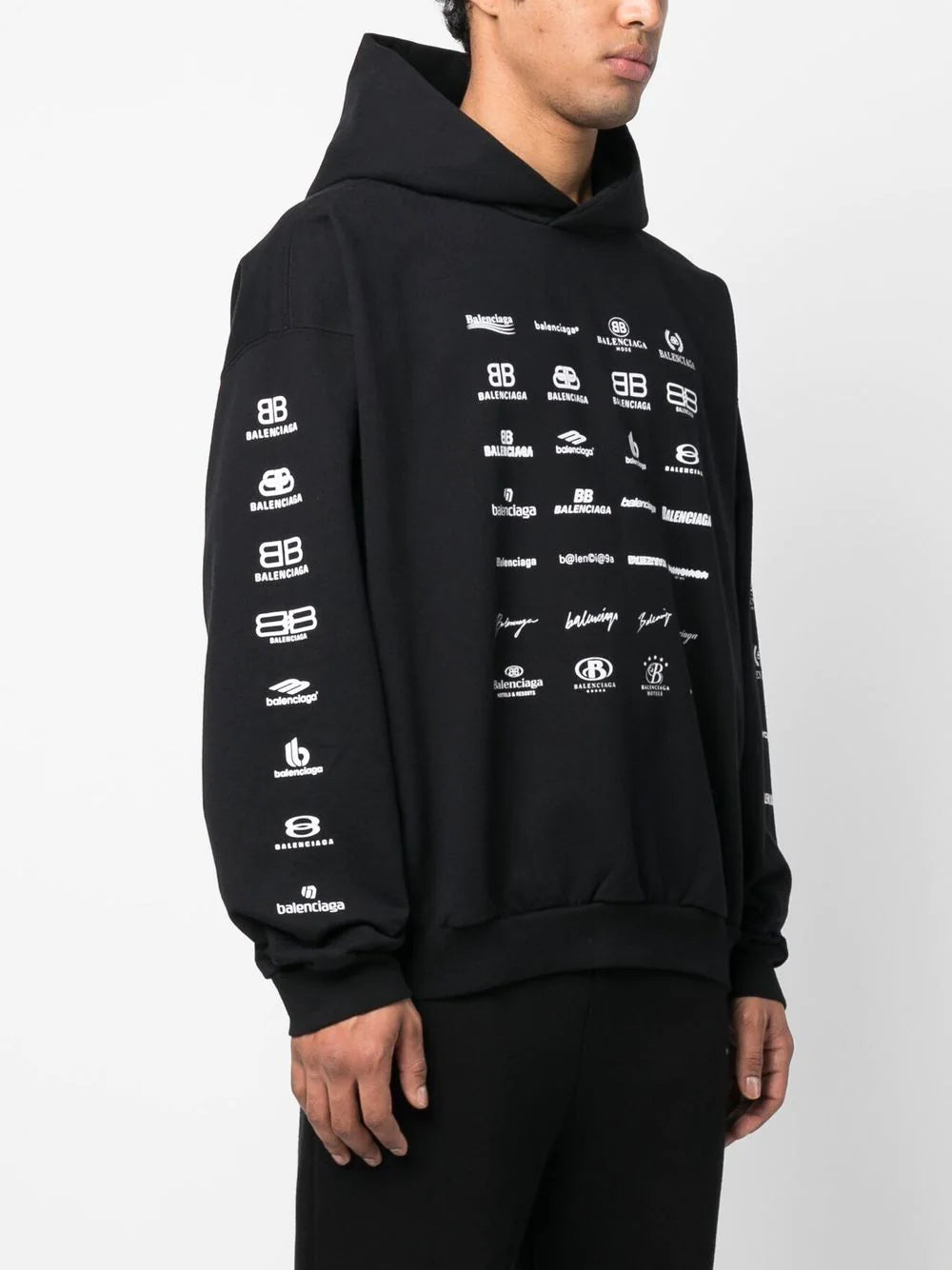 Balenciaga  logo-print long-sleeve hoodie