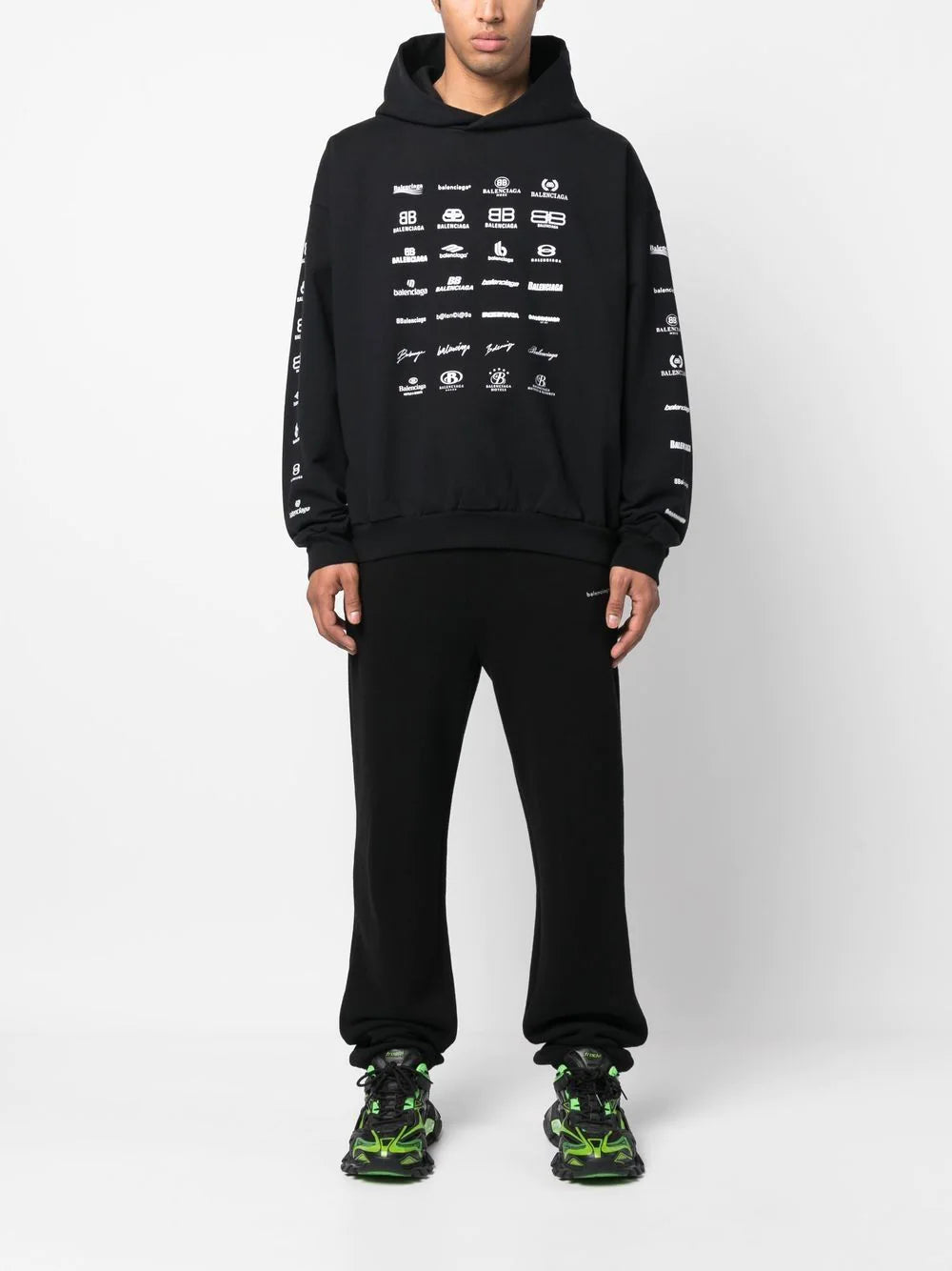 Balenciaga  logo-print long-sleeve hoodie