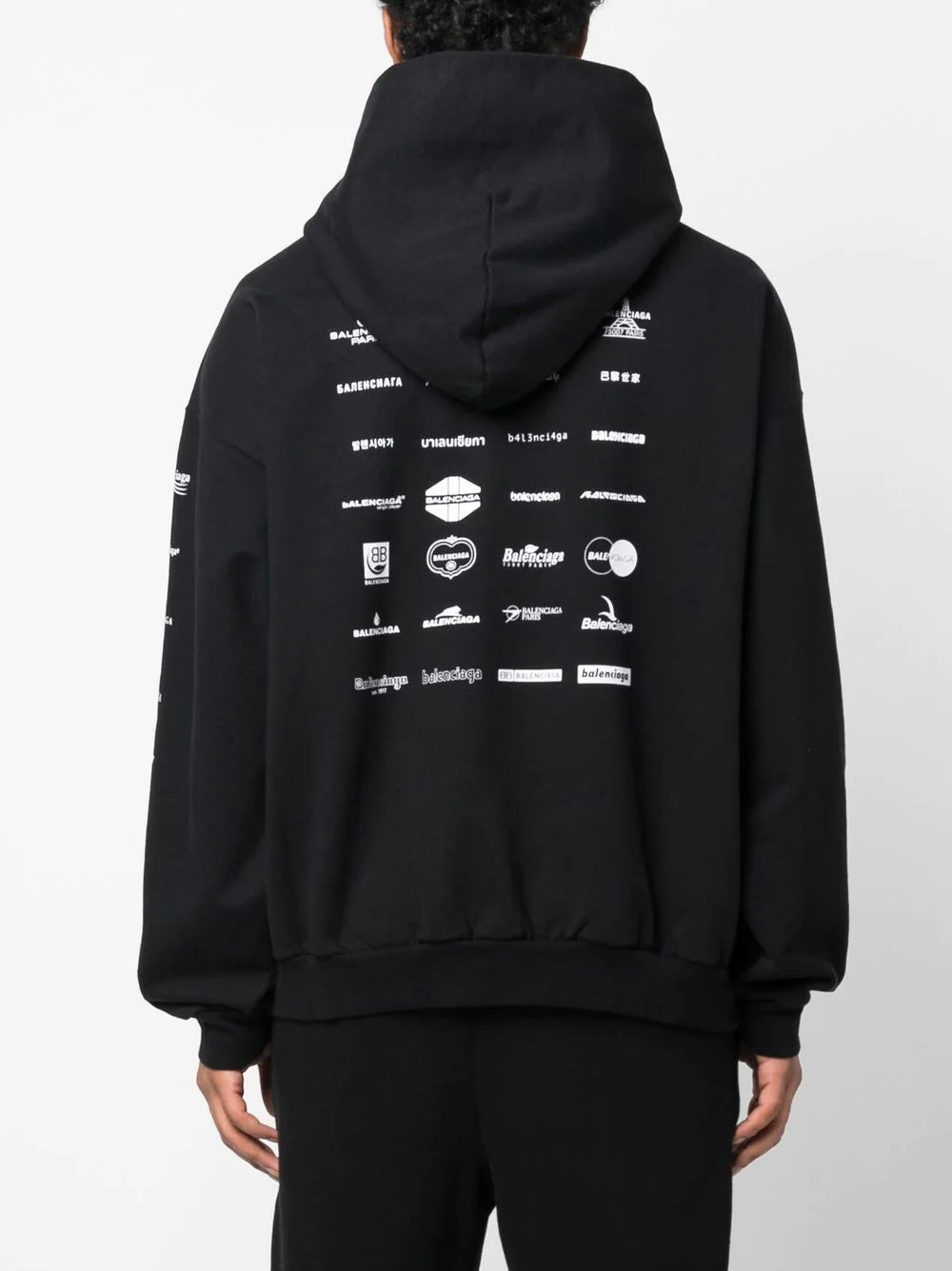 Balenciaga  logo-print long-sleeve hoodie