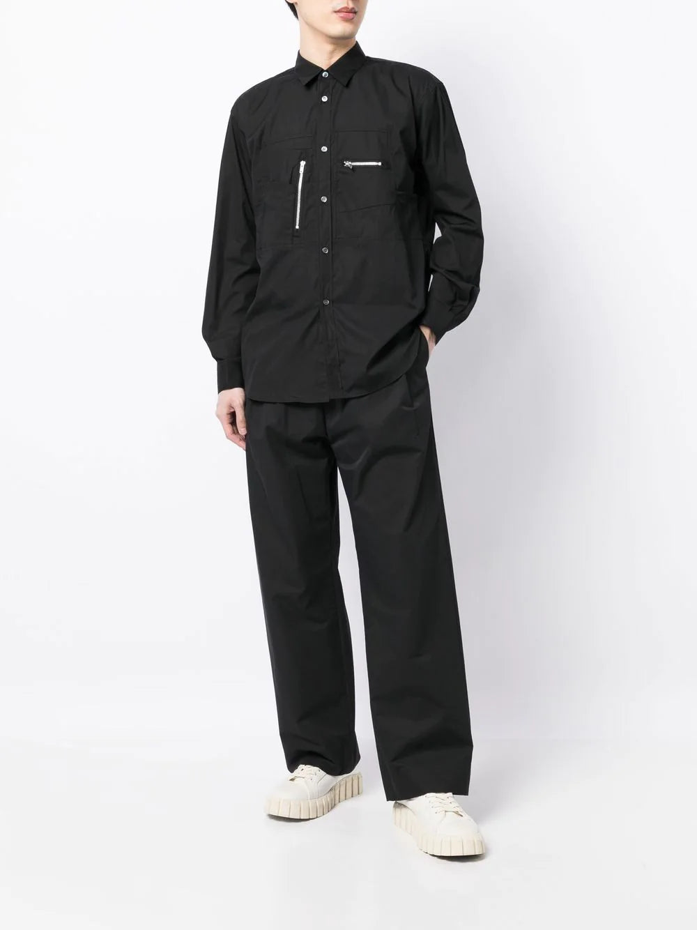 Comme Des Garçons button-down zip-detail shirt