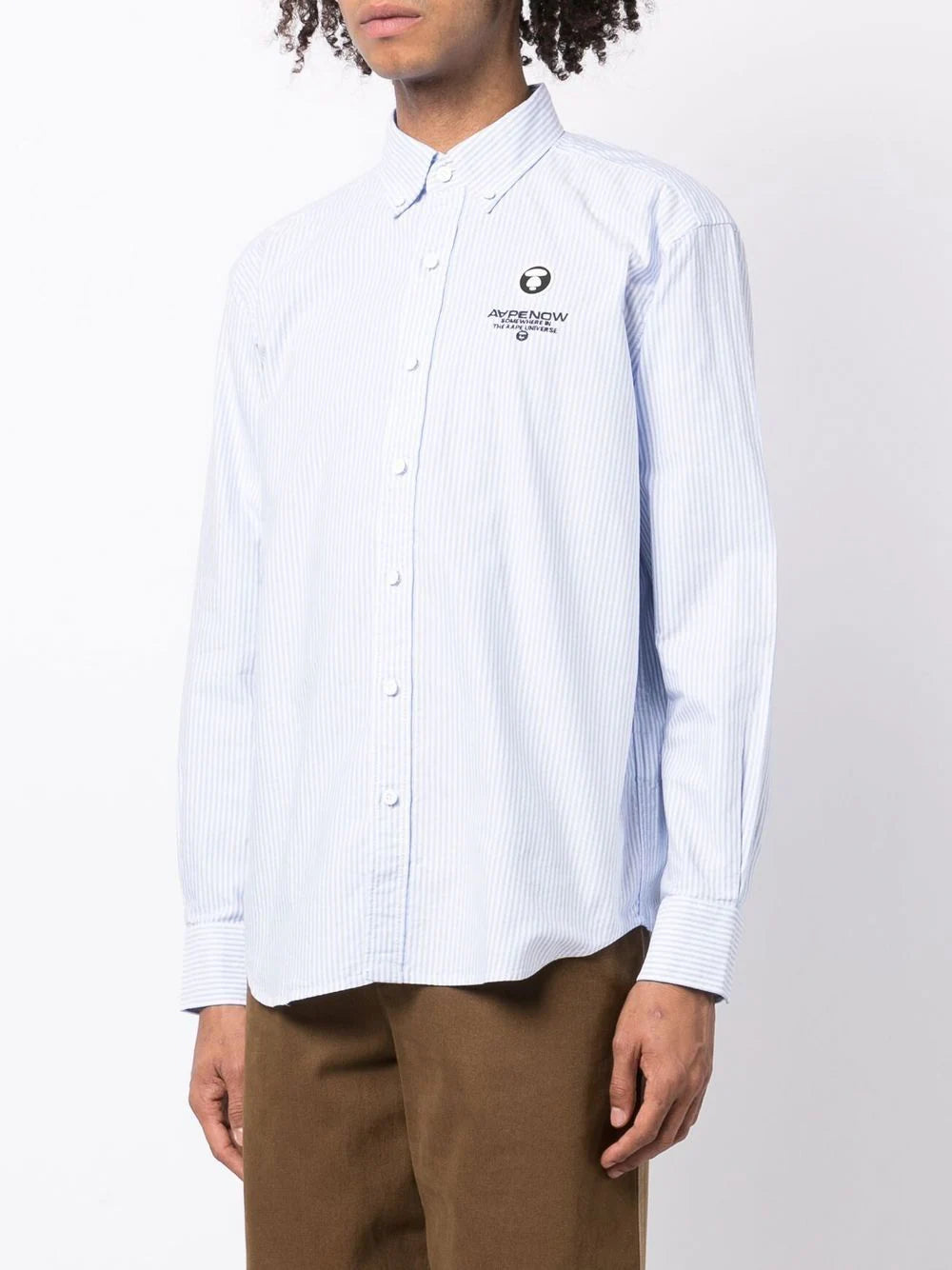AAPE BY *A BATHING APE®  logo-embroidered striped shirt