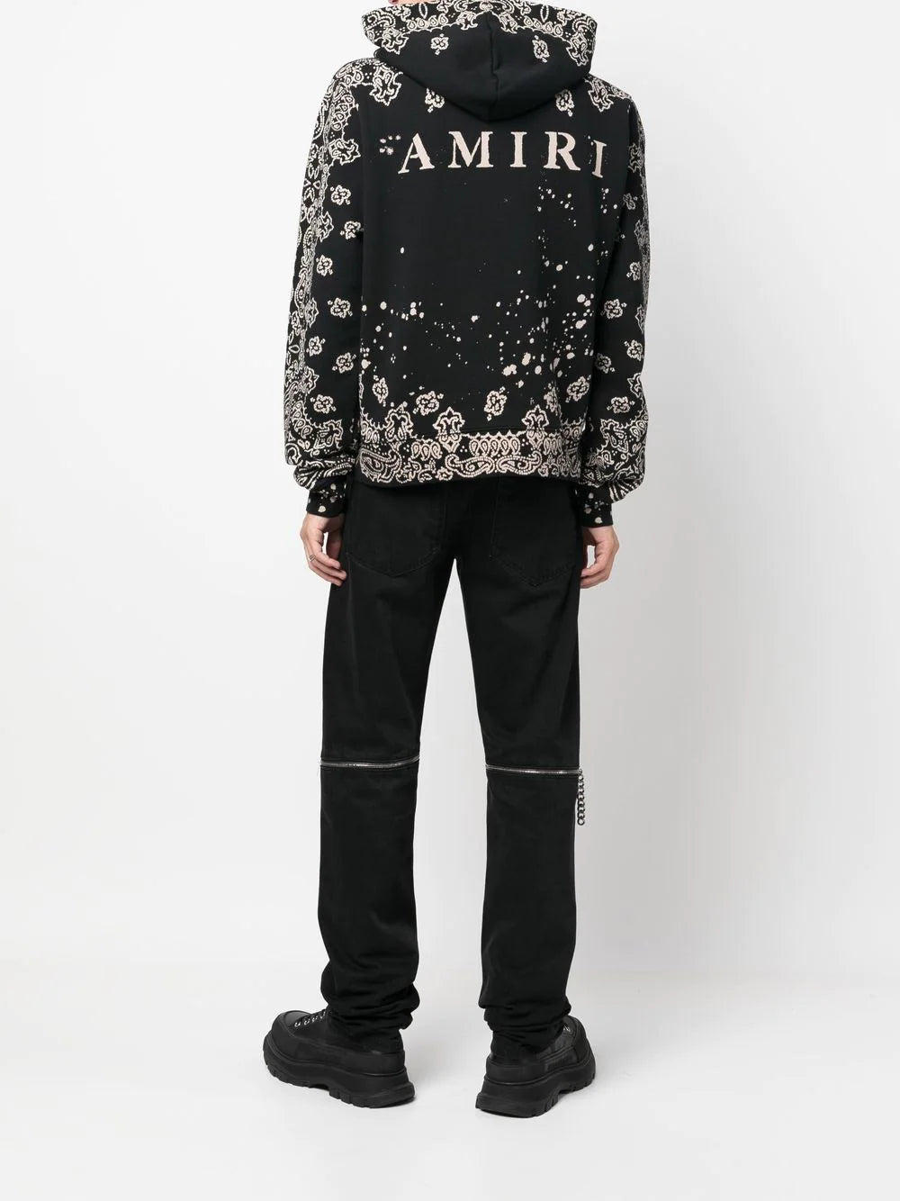 AMIRI  logo-embroidered bandana-print hoodie
