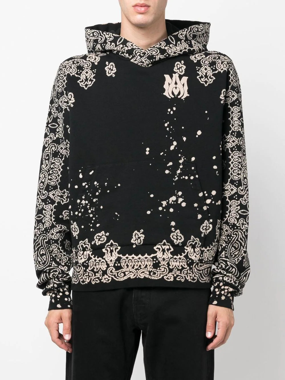 AMIRI  logo-embroidered bandana-print hoodie