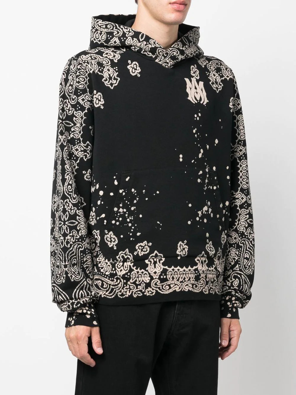 AMIRI  logo-embroidered bandana-print hoodie