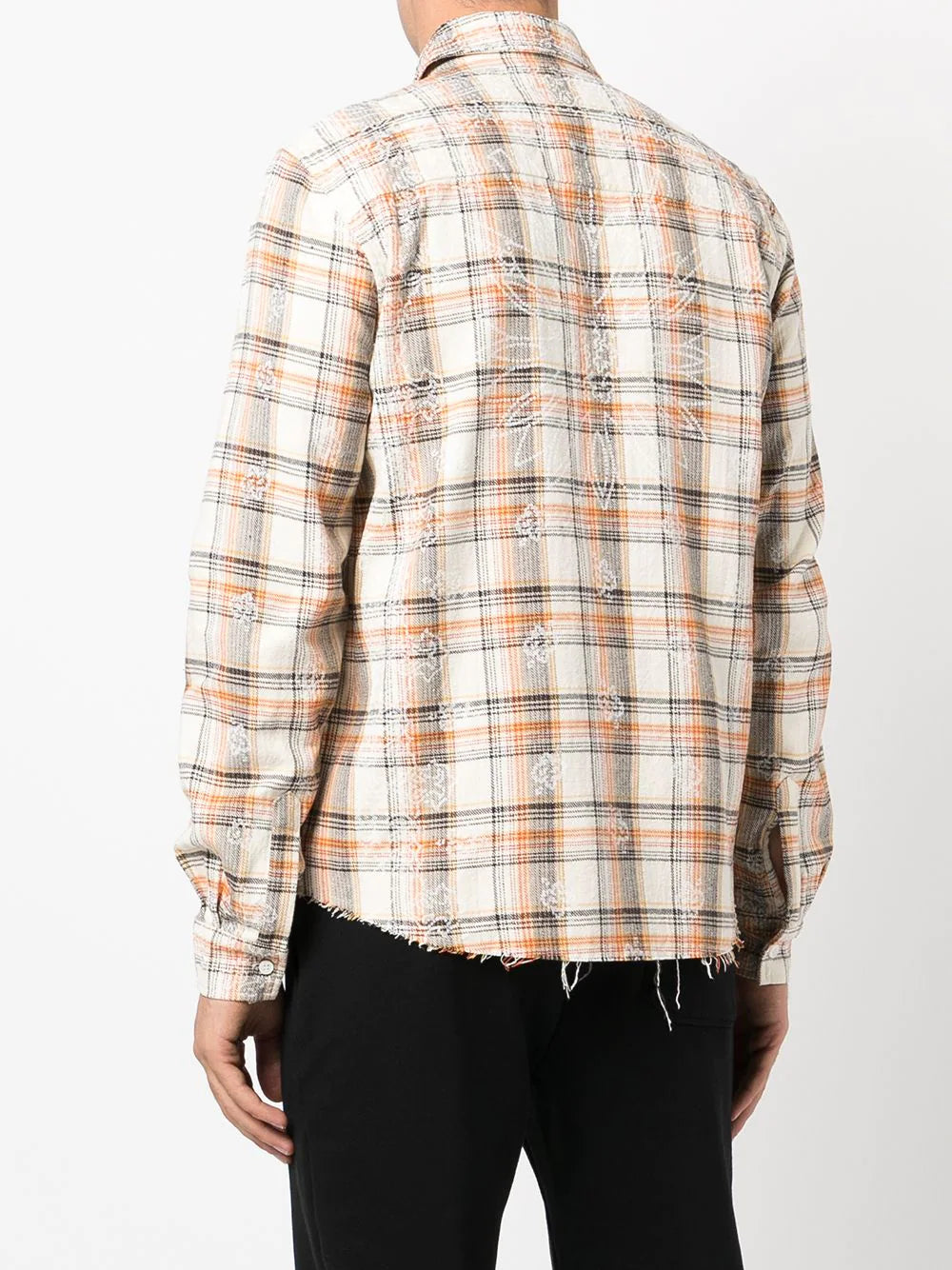 Amiri logo-print check pattern shirt
