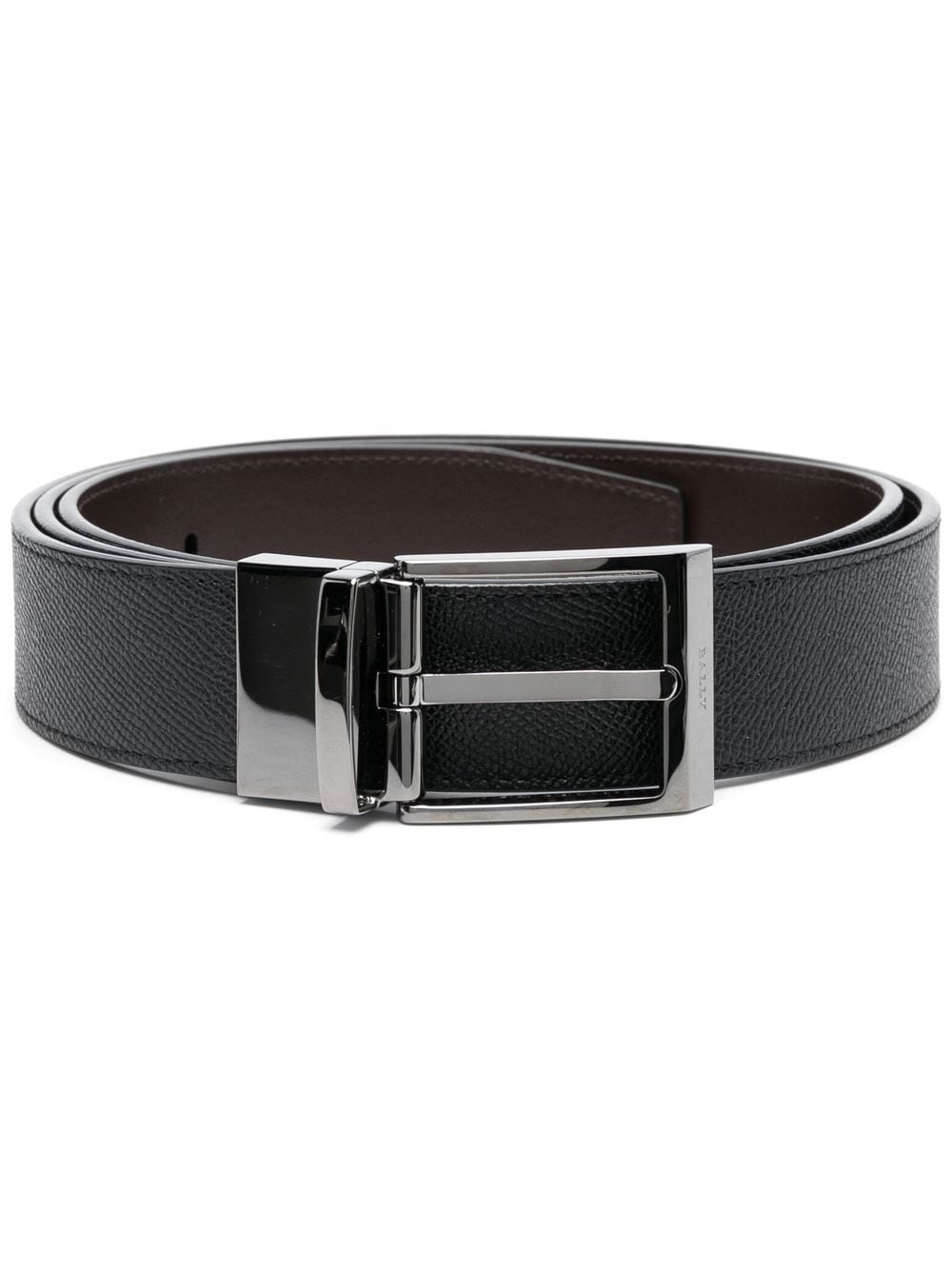 Bally metal buckle leather belt