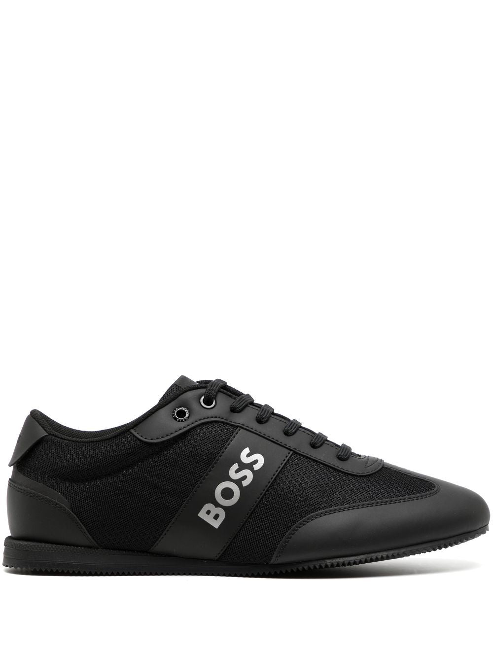 BOSS logo-print faux-leather sneakers