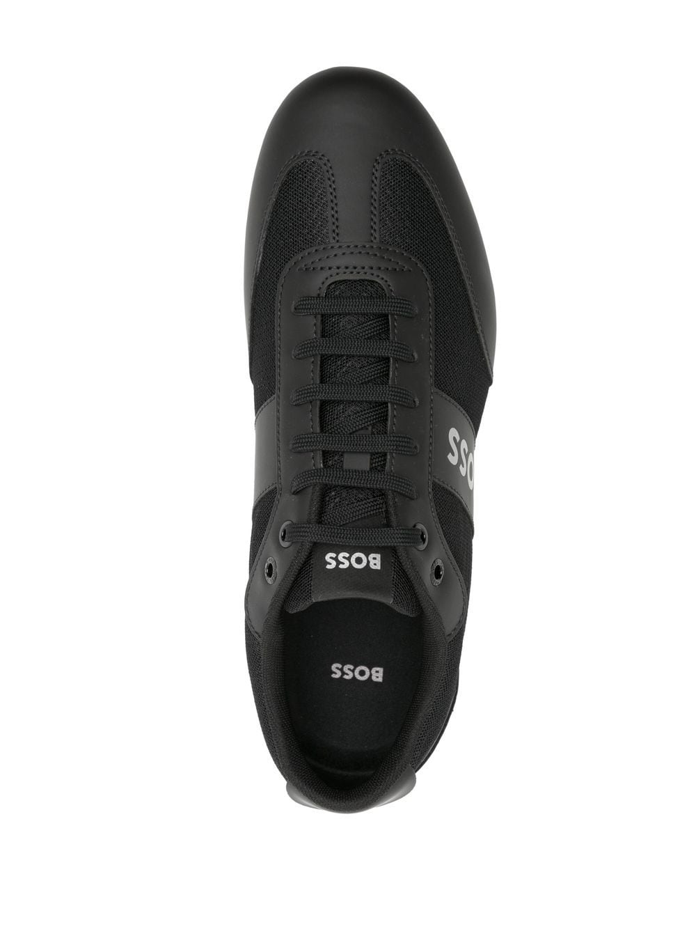 BOSS logo-print faux-leather sneakers