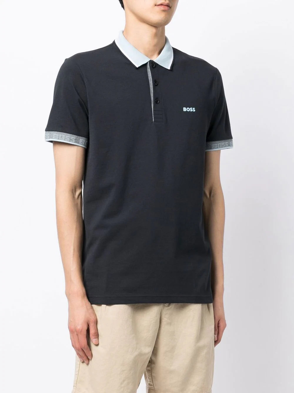 Boss embroidered-logo detail polo shirt