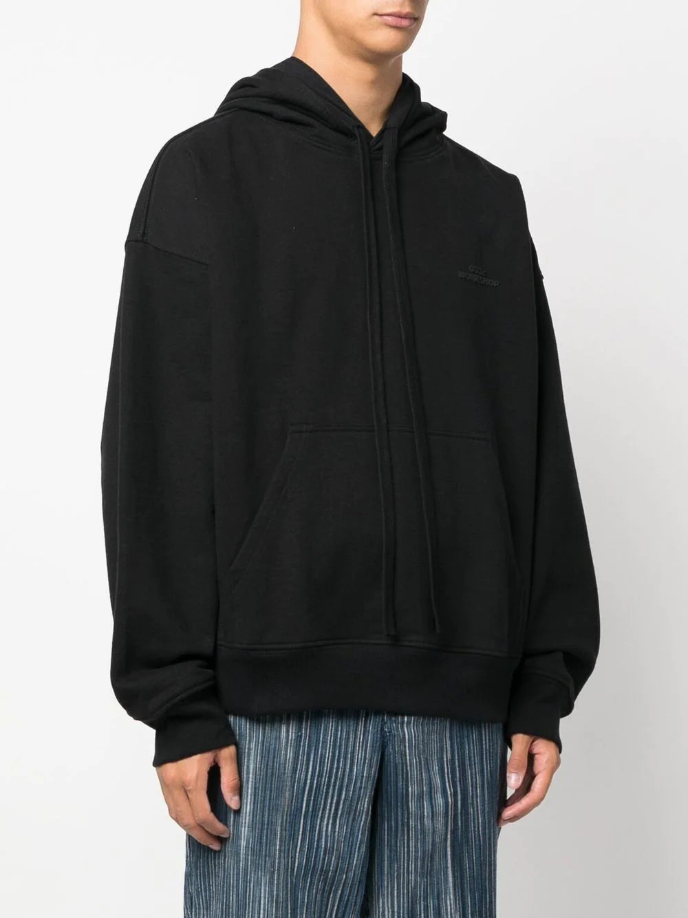 032c  logo-print cotton hoodie