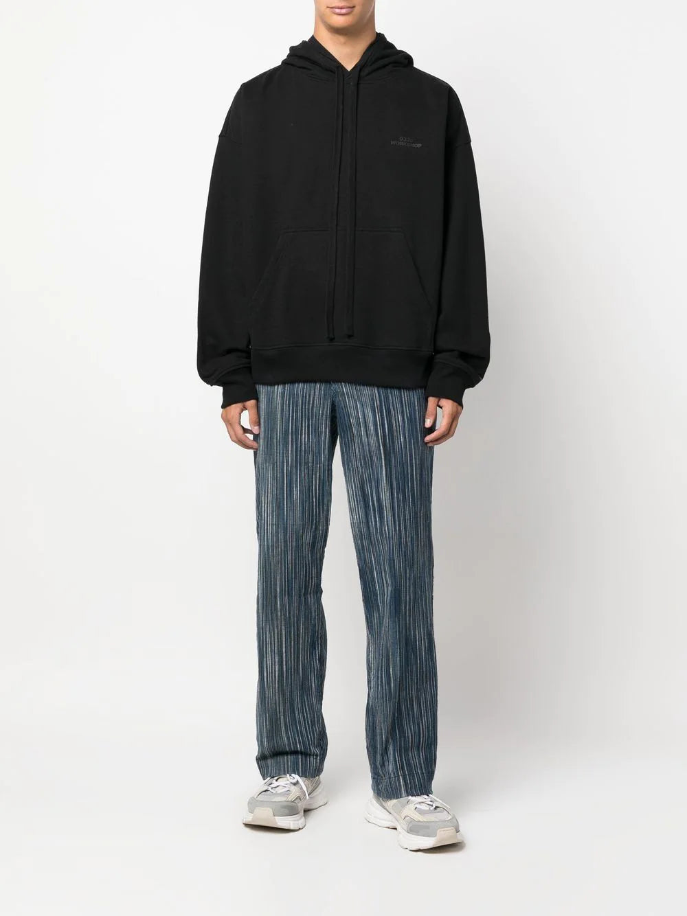 032c  logo-print cotton hoodie