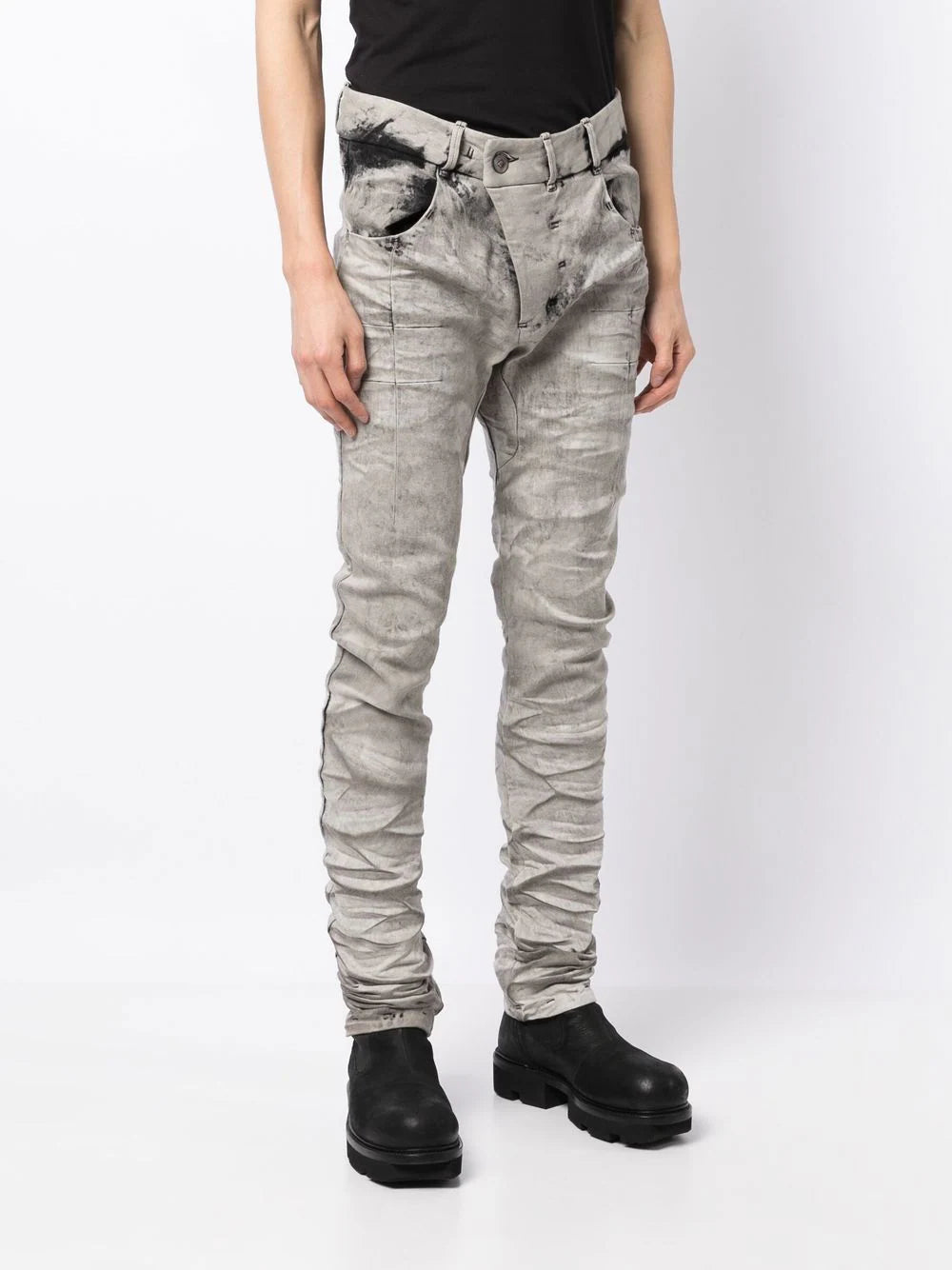 Boris Bidjan Saberi  gathered-detail skinny jeans