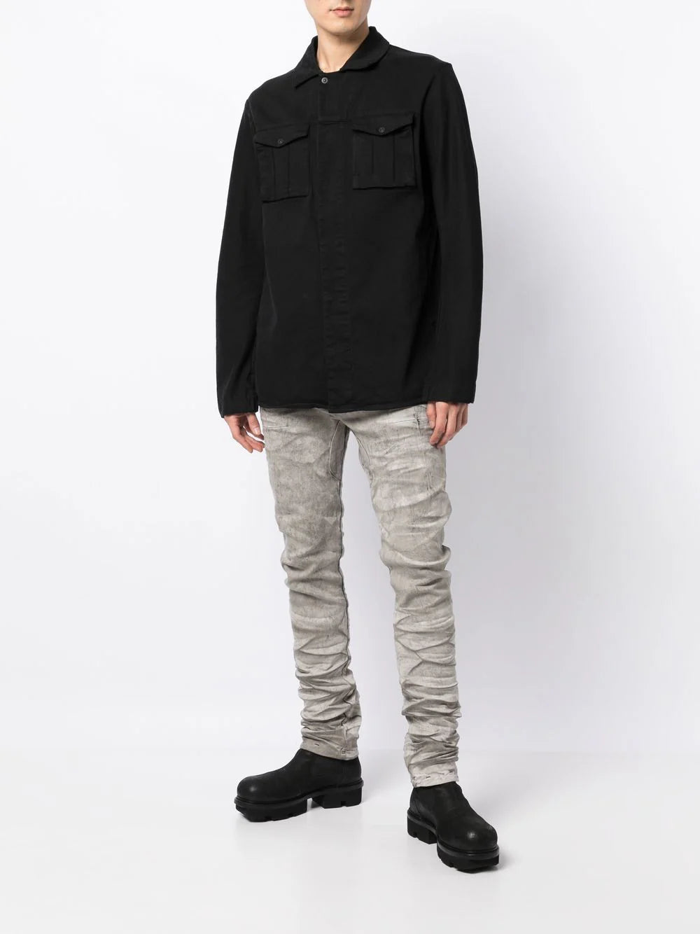 Boris Bidjan Saberi  gathered-detail skinny jeans