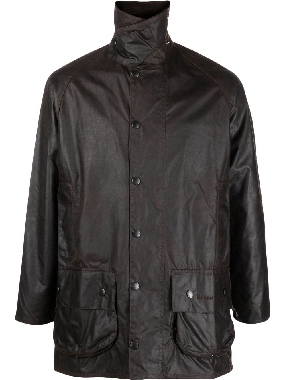 Barbour  long-sleeve wax-coated jacket