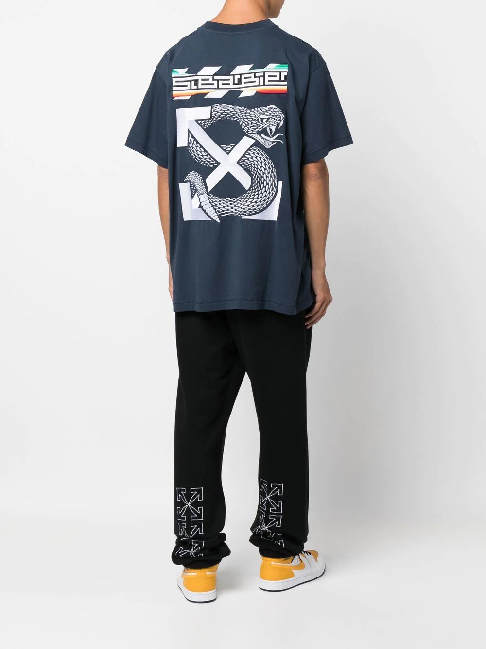 Off-white x SLB snake Arrow logo-embroidered T-shirt