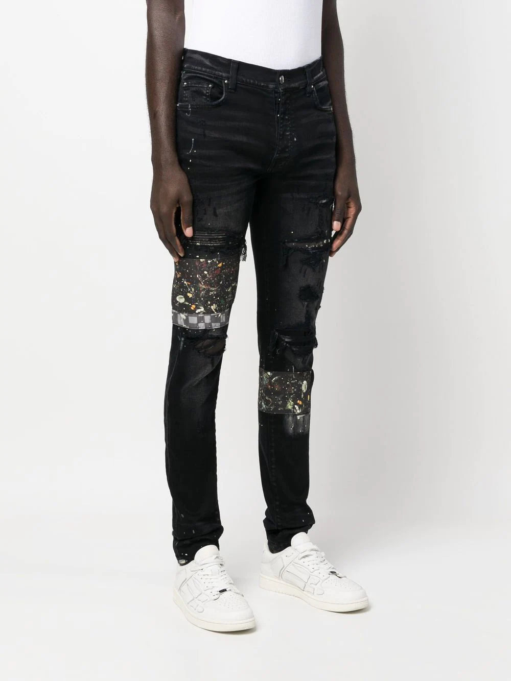 Amiri distressed skinny-cut jeans