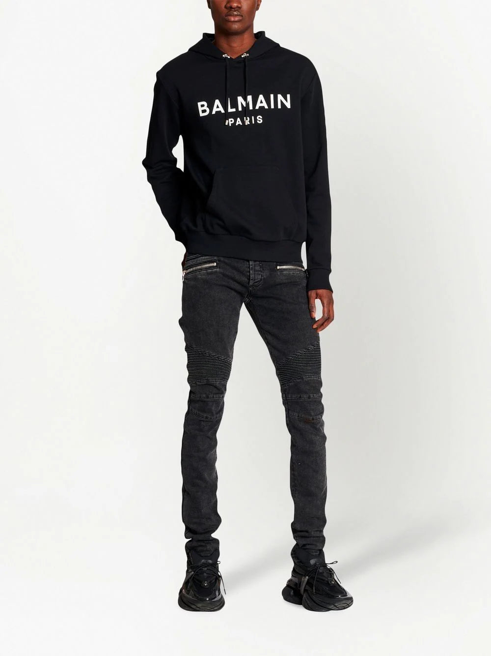 Balmain  logo-print drawstring hoodie