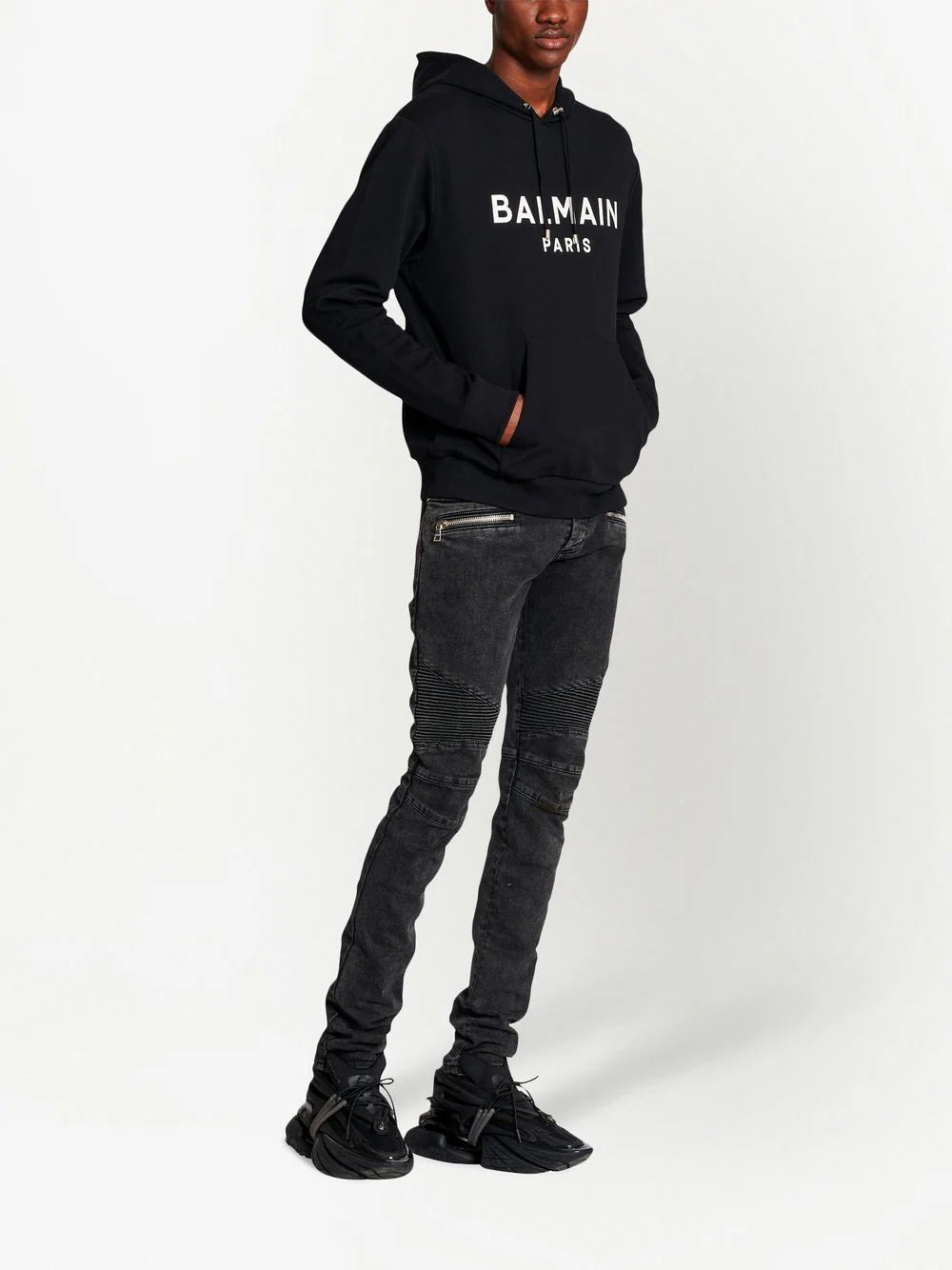 Balmain logo-print drawstring hoodie