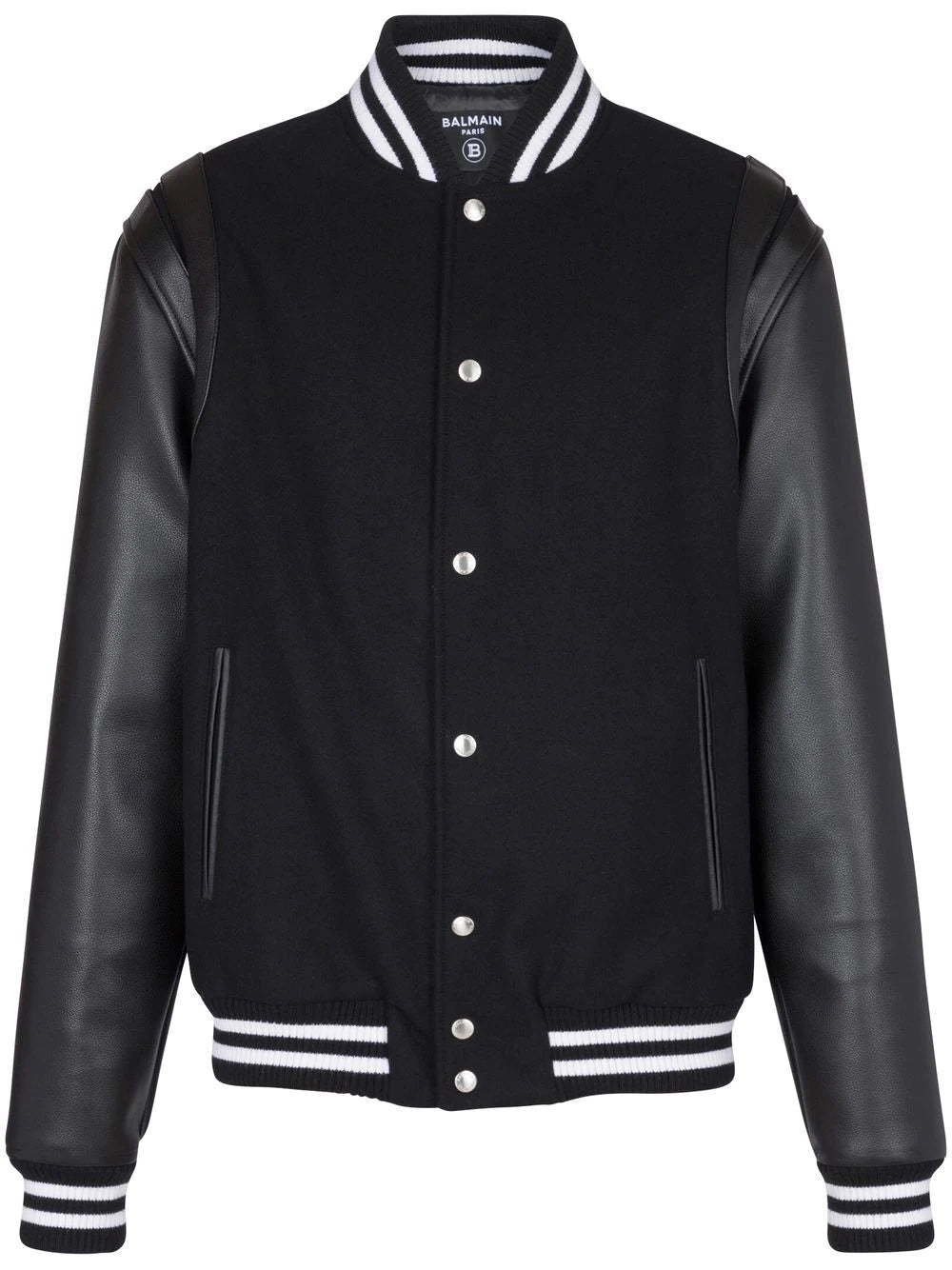 Balmain  rear logo-patch detail bomber jacket