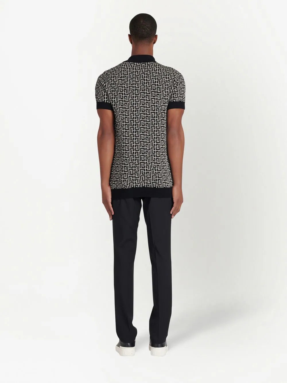 Balmain  PB monogram jacquard polo shirt