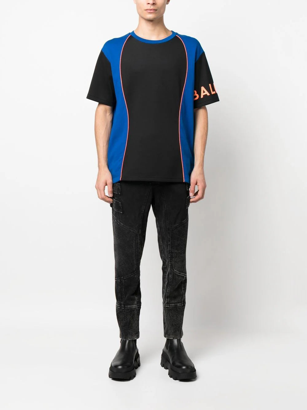 Balmain  colour-block organic-cotton T-shirt