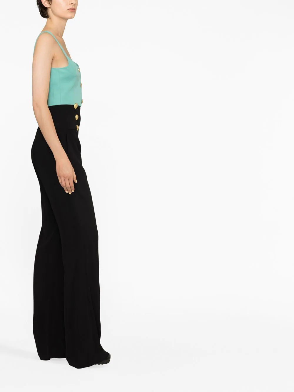 Balmain embossed button cropped top - Image 4