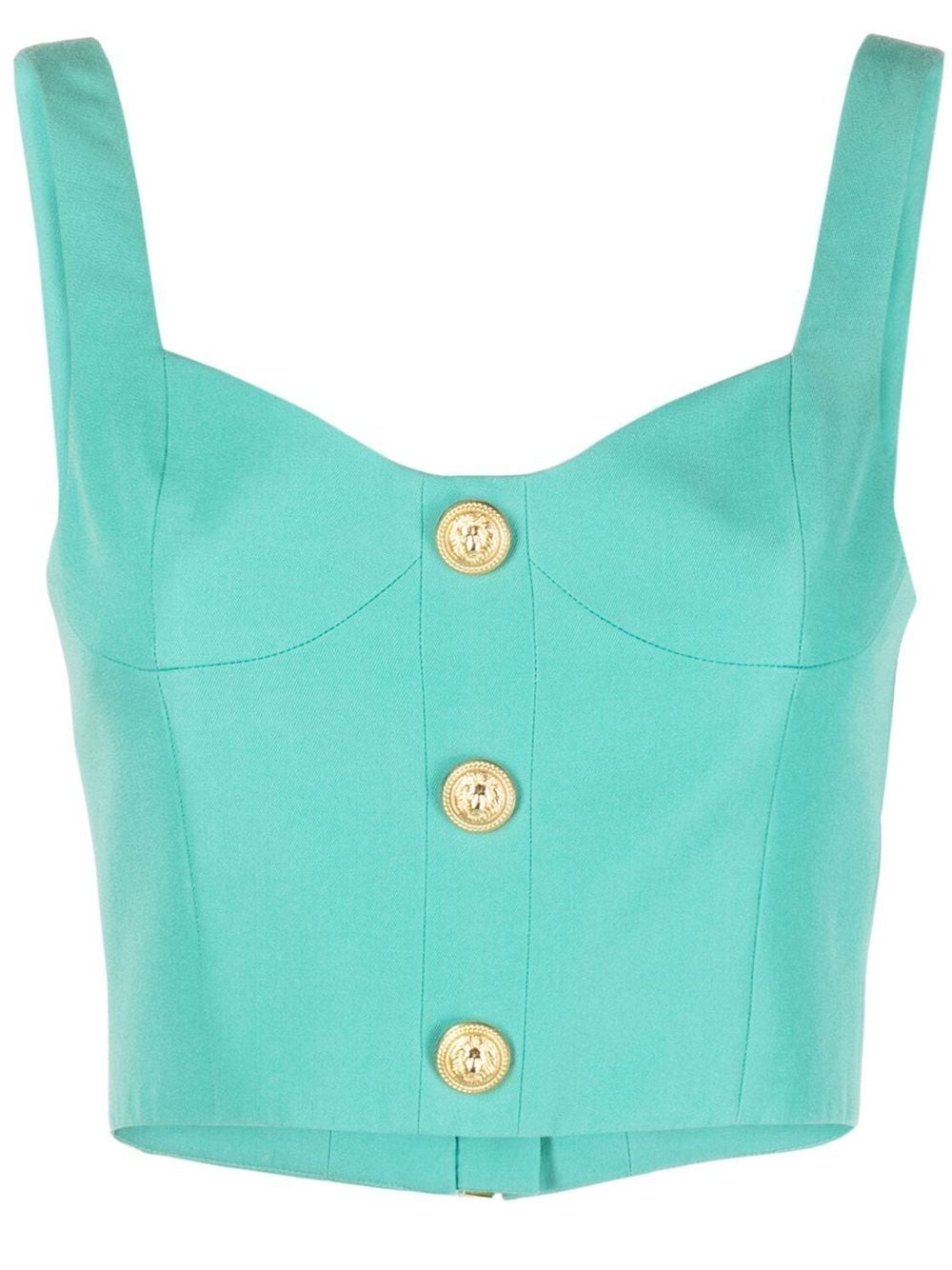 Balmain  embossed button cropped top