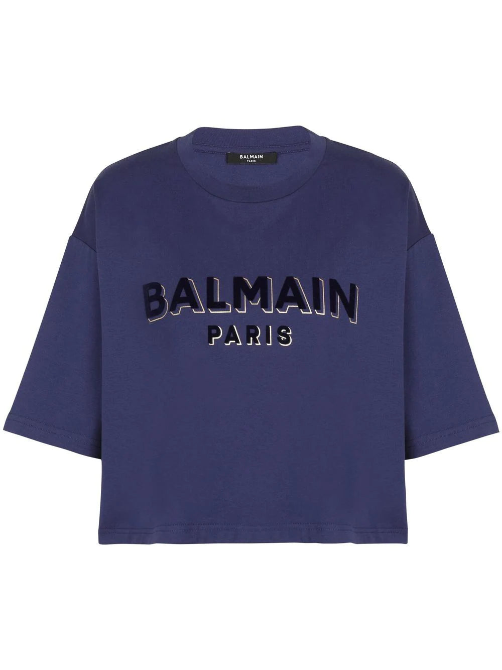 Balmain  logo-print cropped T-shirt