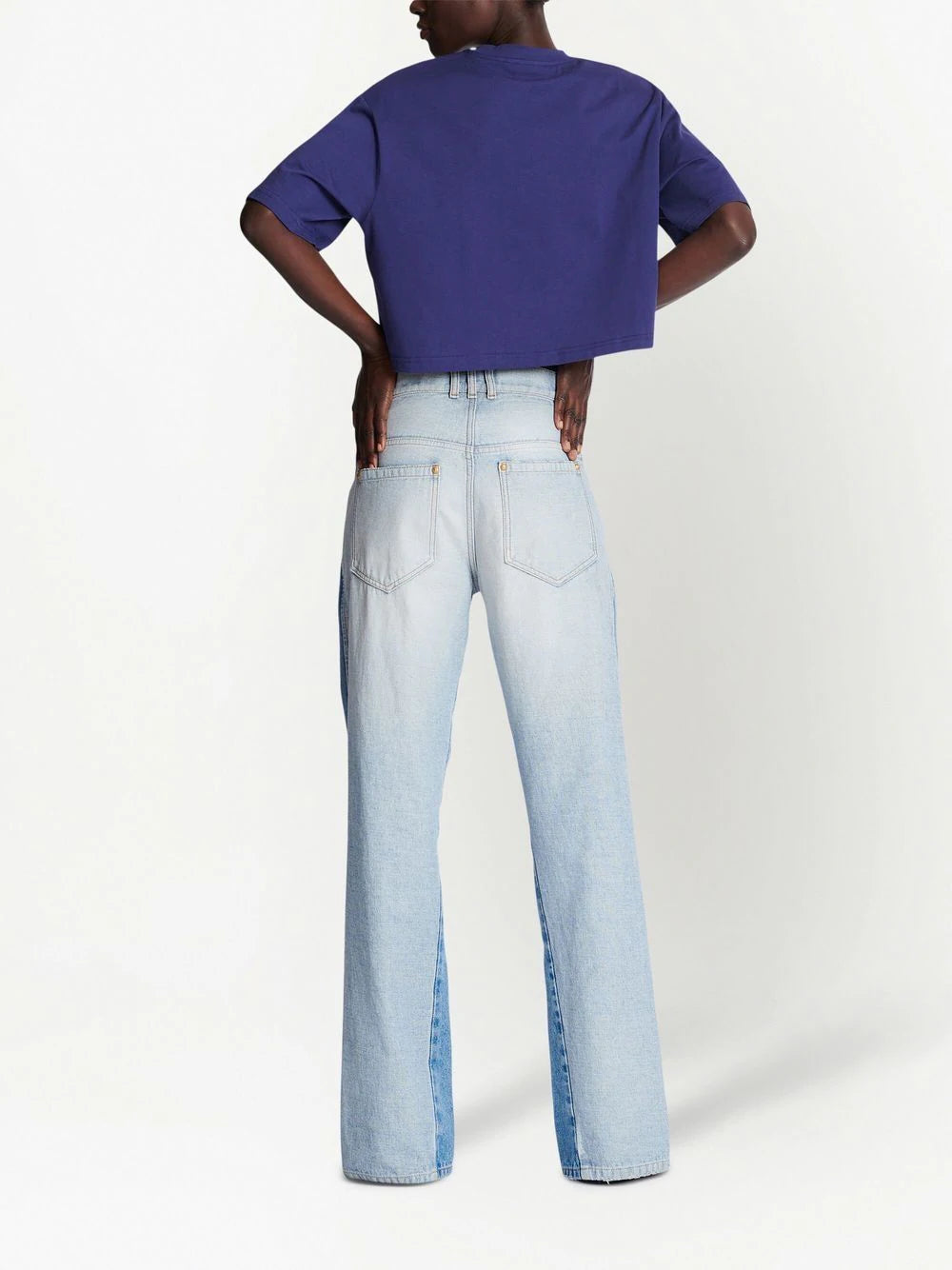 Balmain  logo-print cropped T-shirt