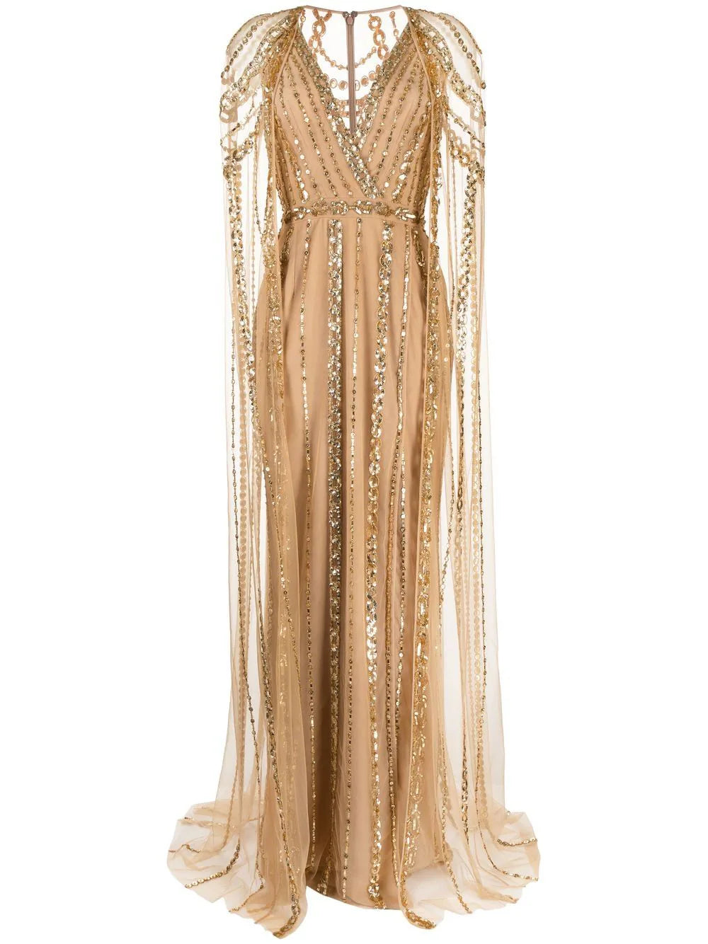 Zuhair Murad  chain-embellished cape gown