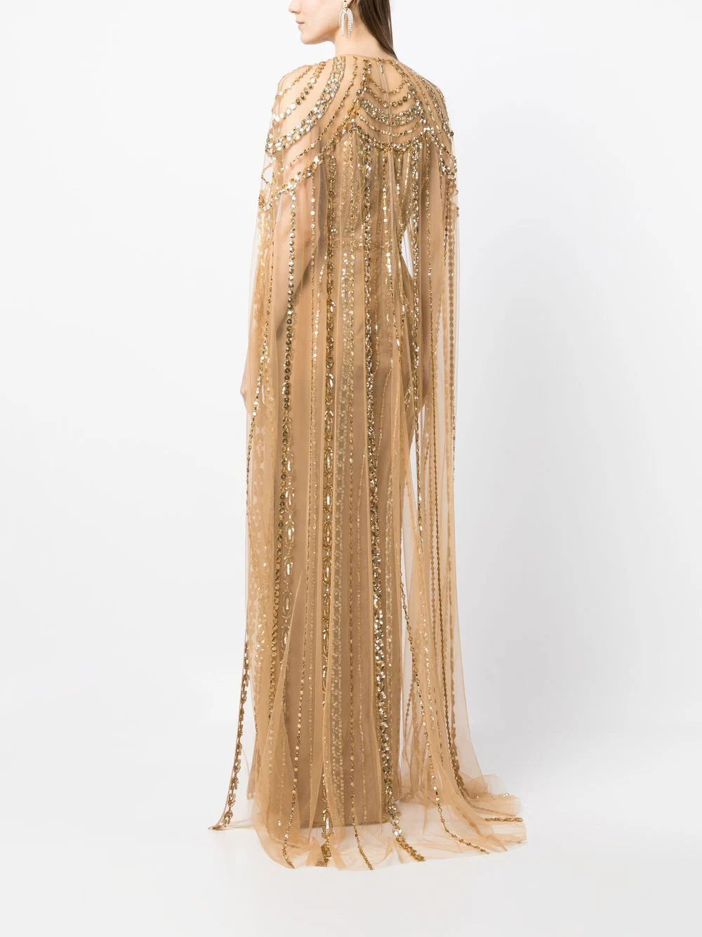 Zuhair Murad  chain-embellished cape gown