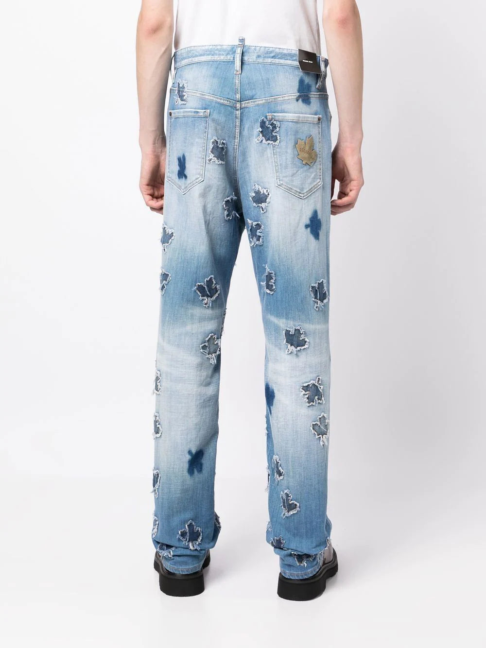 Dsquared2 -maple leaf straight-leg jeans