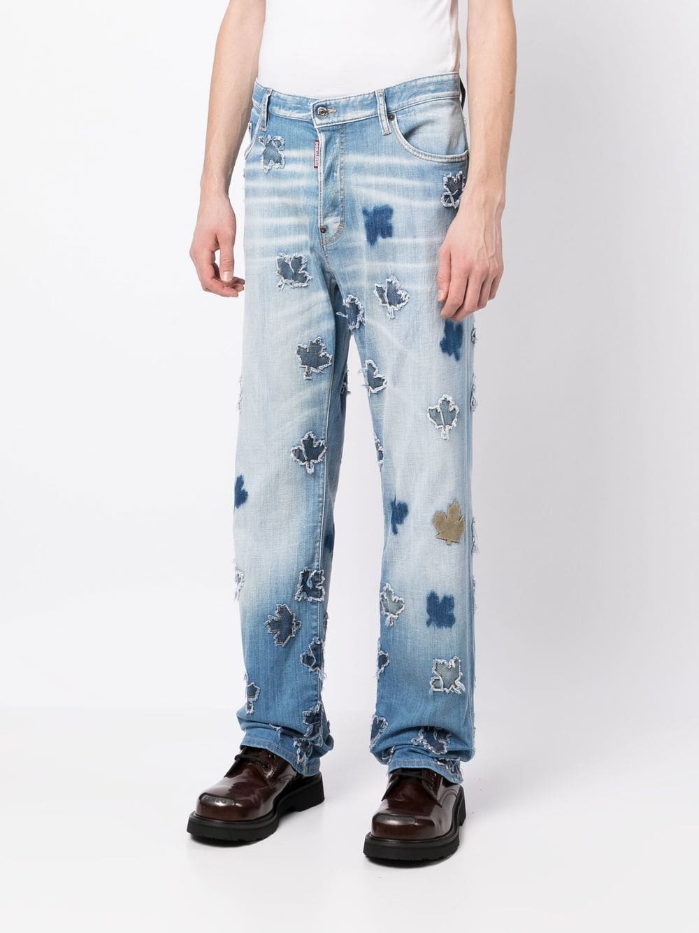 Dsquared2 -maple leaf straight-leg jeans