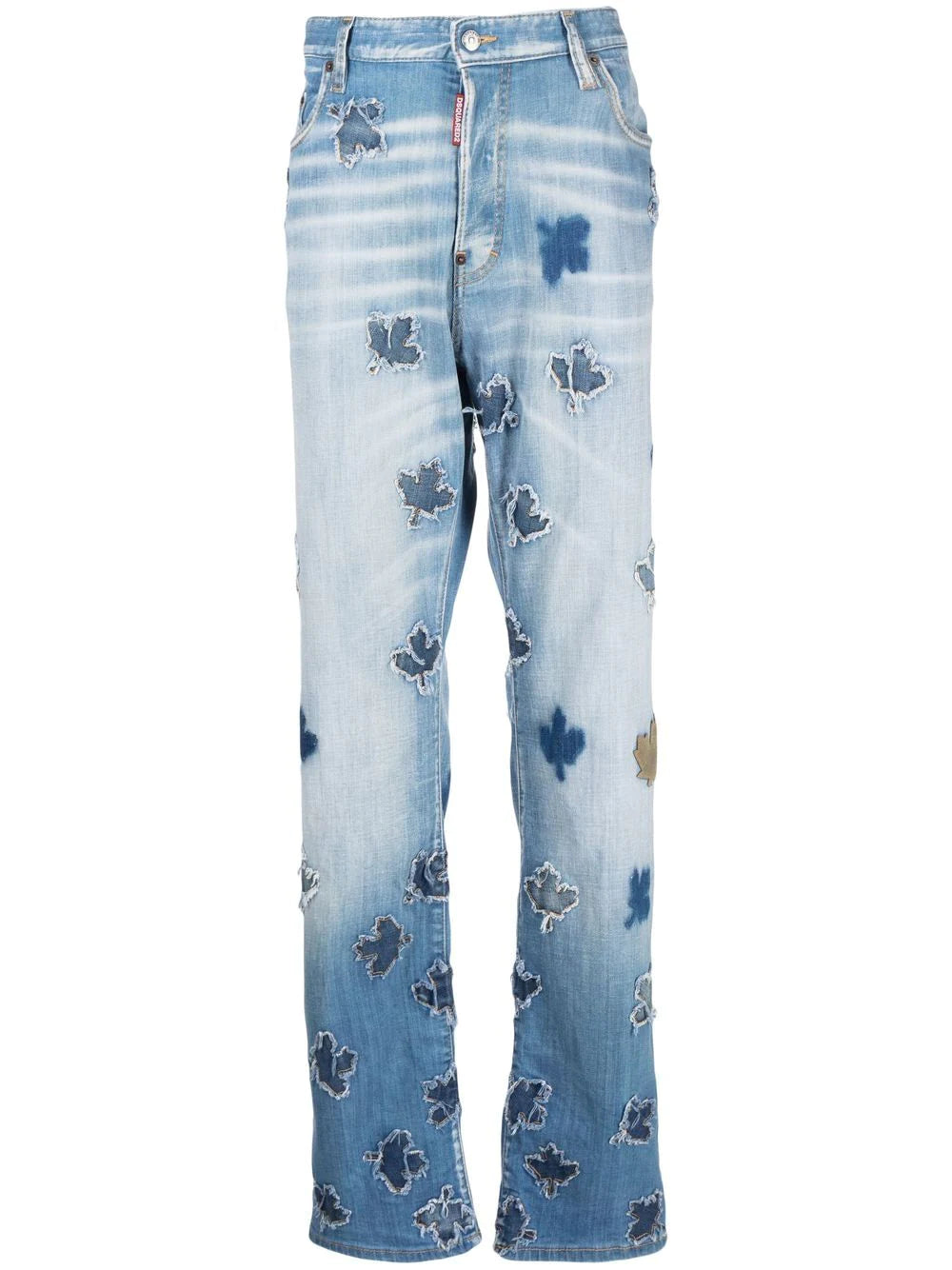 Dsquared2 -maple leaf straight-leg jeans