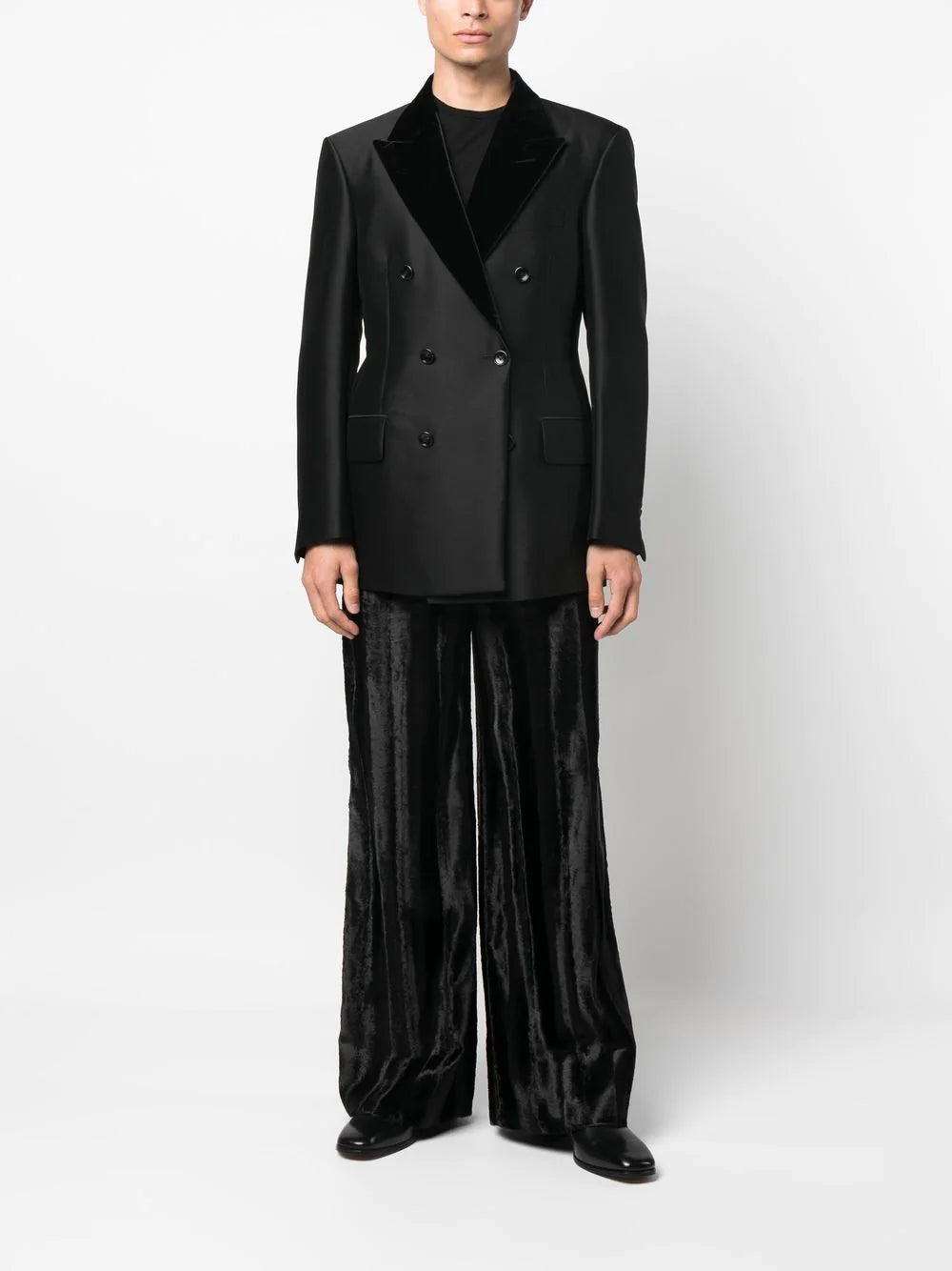 TOM FORD  velvet lapels double-breasted blazer